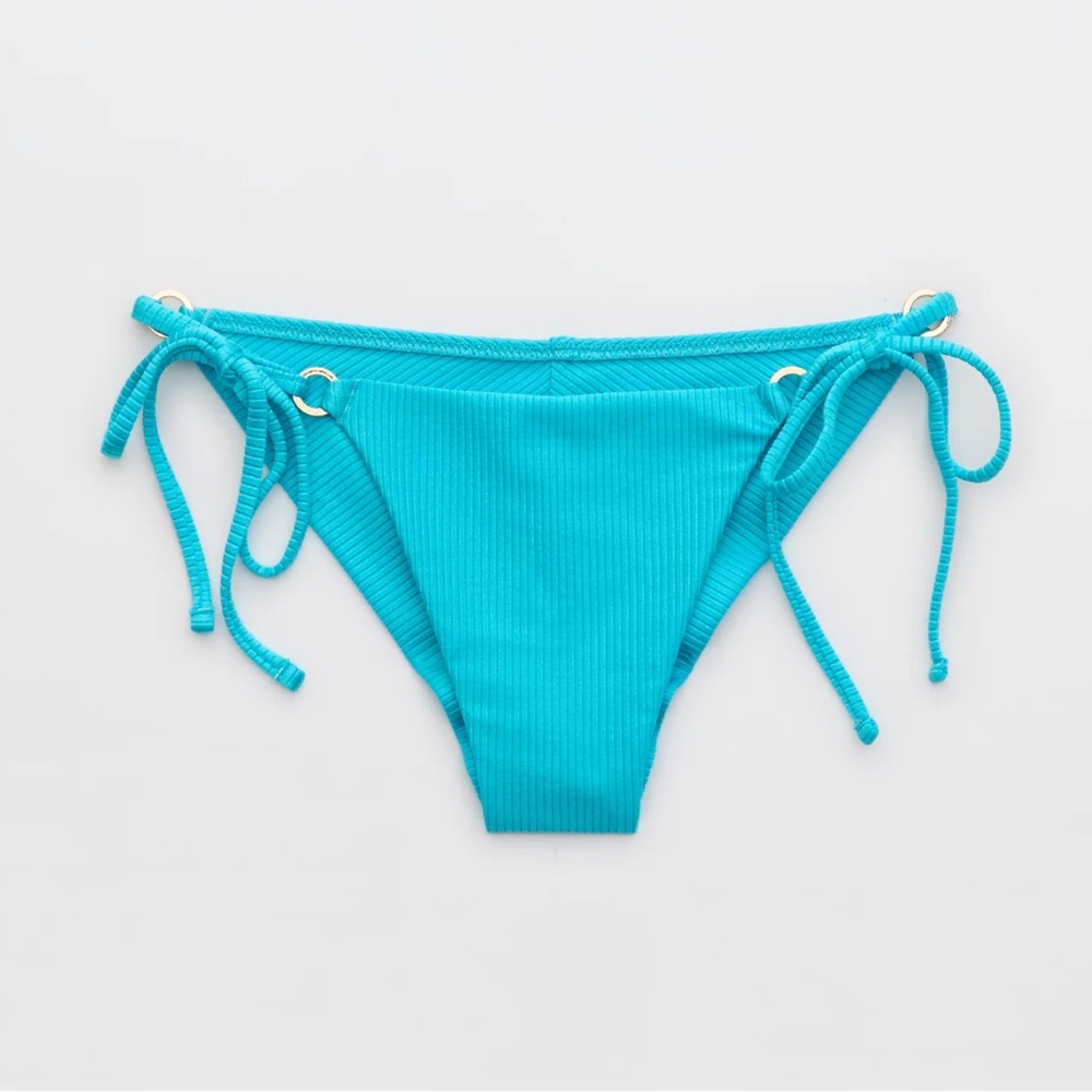 Aerie Shine Rib Cheekiest Tie Bikini Bottom